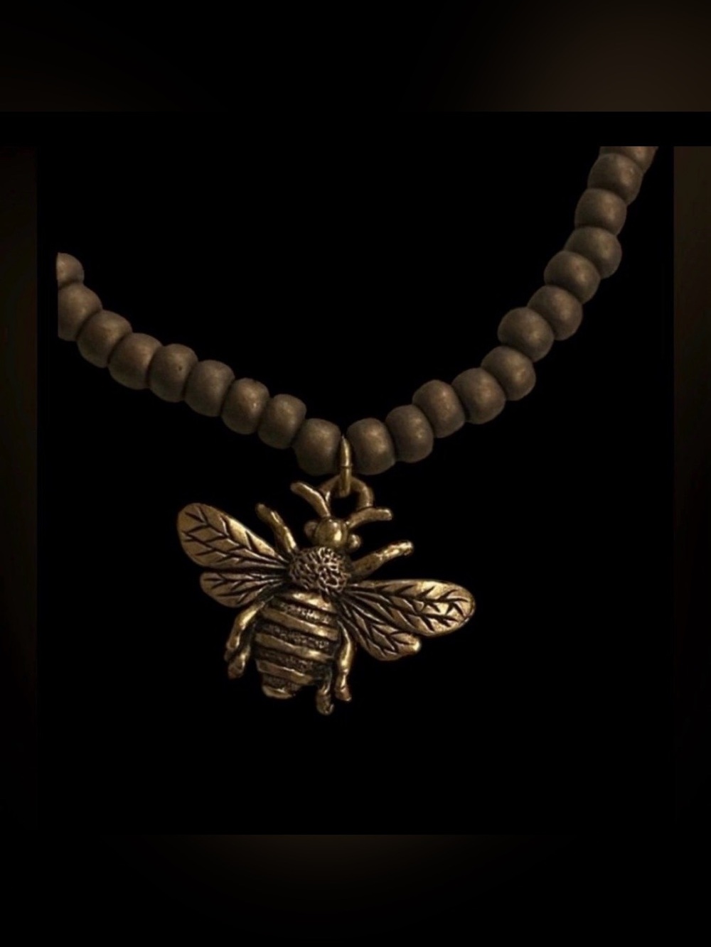 Gold Tone Bee Charm Necklace #9349 - Picture 2 of 10